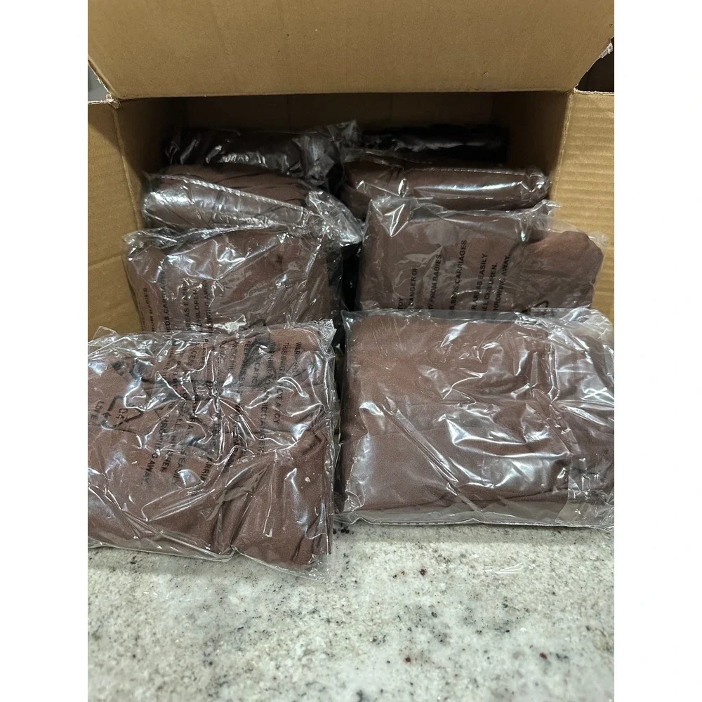 12 Pack Spandex Chair Covers‎ Banquet OS Brown New Stretch